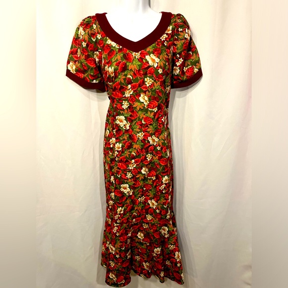 Gorgeous Floral T&L MuuMuu Factory Dress Size 7/8 - Picture 1 of 13